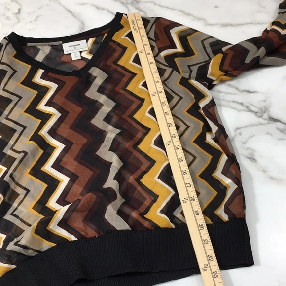 Missoni‎ Target Black Yellow Chevron Print Long Sleeve Top - Picture 6 of 11